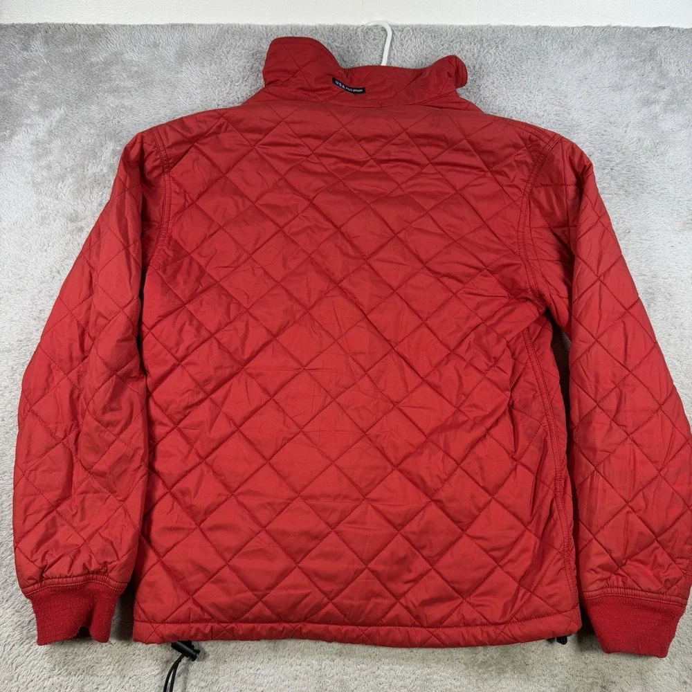 Polo Sport Ralph Lauren Jacket Mens Small Red Quilted Fleece Full Zip Puffer
